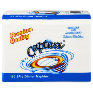 Captiva 2 Ply Dinner Napkins- White