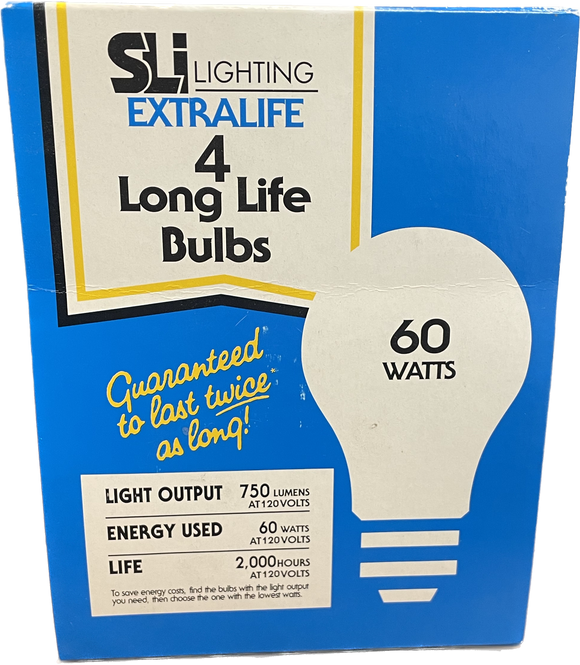 endelse indbildskhed vinder SLI Lighting Extra Life Light Bulb 60W – Universal Janitorial Supply